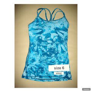 Ivivva Girl by Lululemon 🍋 Tank top with bra liner teal luxtreme size 6
